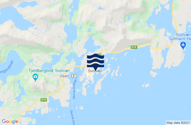 Mapa de mareas Svolvær, Norway