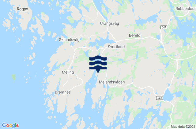 Mapa de mareas Svortland, Norway
