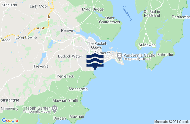Mapa de mareas Swanpool Beach, United Kingdom