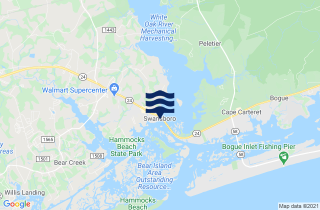 Mapa de mareas Swansboro, United States