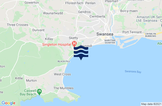 Mapa de mareas Swansea Bay Beach, United Kingdom