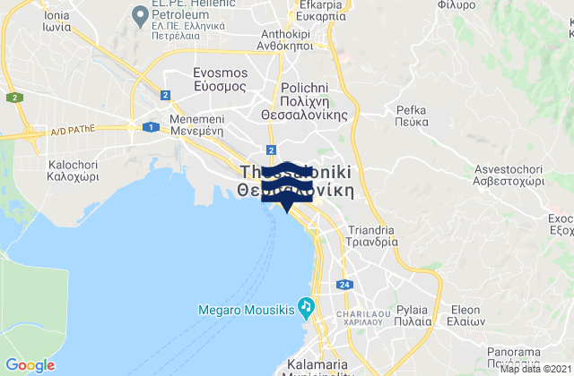 Mapa de mareas Sykiés, Greece