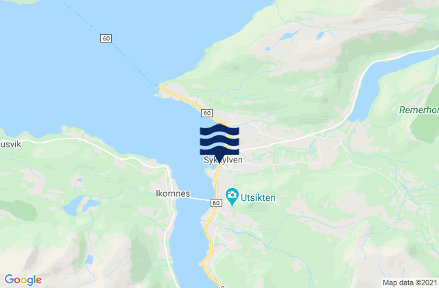 Mapa de mareas Sykkylven, Norway