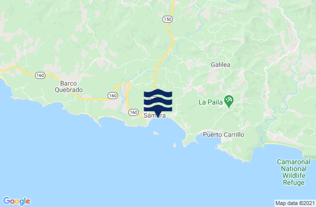 Mapa de mareas Sámara, Costa Rica