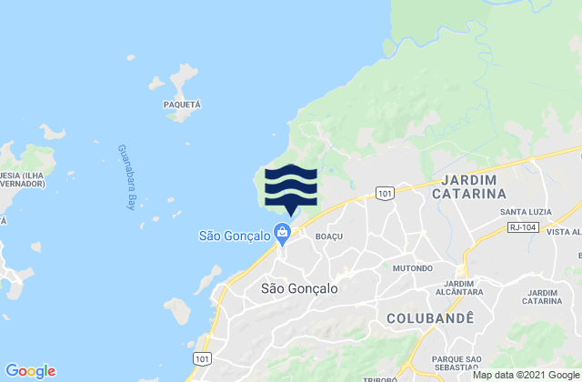 Mapa de mareas São Gonçalo, Brazil