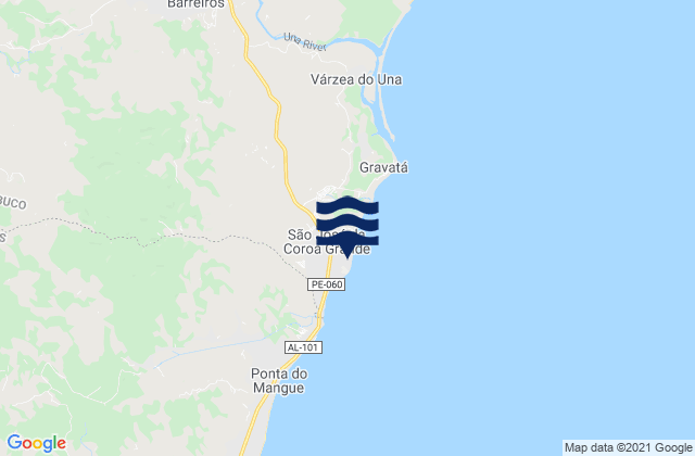 Mapa de mareas São José da Coroa Grande, Brazil