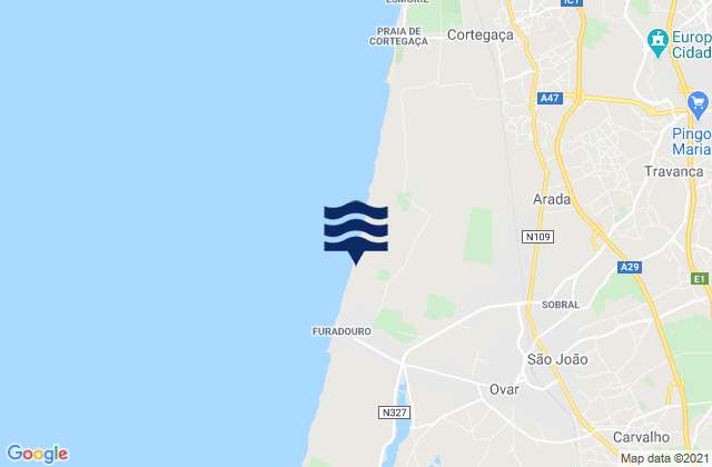 Mapa de mareas São João, Portugal