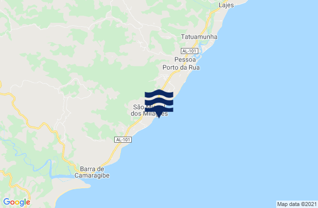 Mapa de mareas São Miguel dos Milagres, Brazil