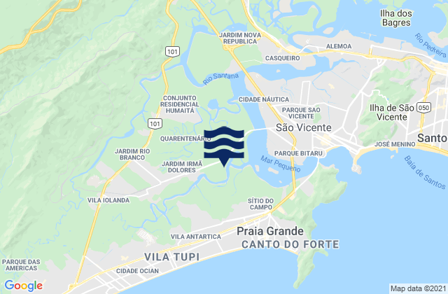 Mapa de mareas São Vicente, Brazil