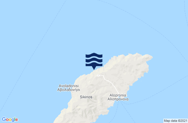 Mapa de mareas Síkinos, Greece