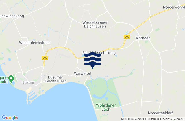 Mapa de mareas Süderdeich, Germany