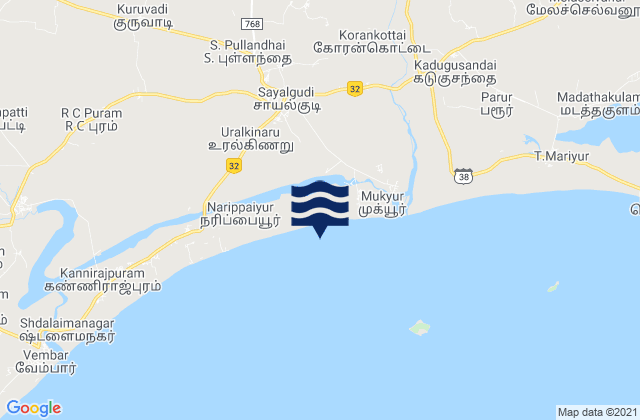 Mapa de mareas Sāyalkudi, India