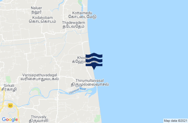 Mapa de mareas Sīrkāzhi, India