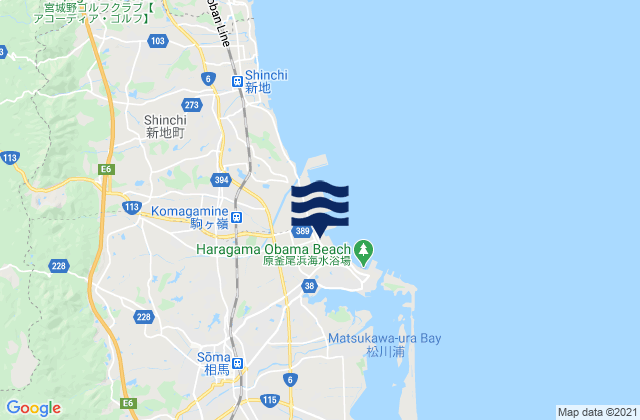 Mapa de mareas Sōma Shi, Japan