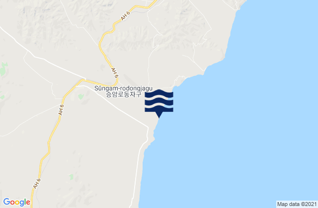 Mapa de mareas Sŭngam-nodongjagu, North Korea