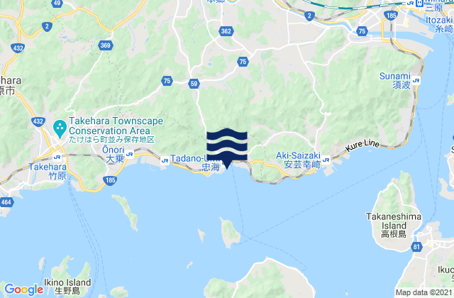Mapa de mareas Tadanoumi, Japan