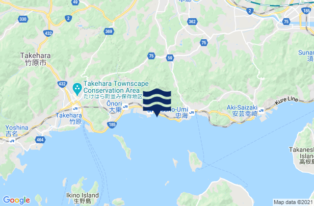 Mapa de mareas Tadanouminagahama, Japan
