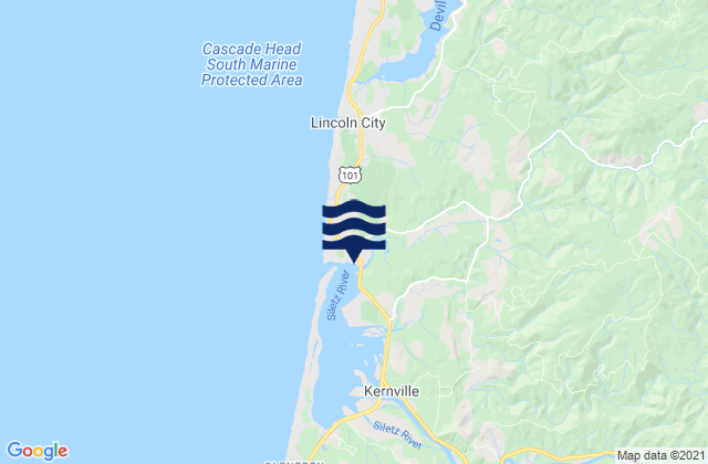 Mapa de mareas Taft Siletz Bay, United States