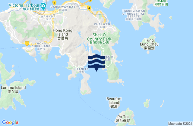 Mapa de mareas Tai Tam Bay, Hong Kong