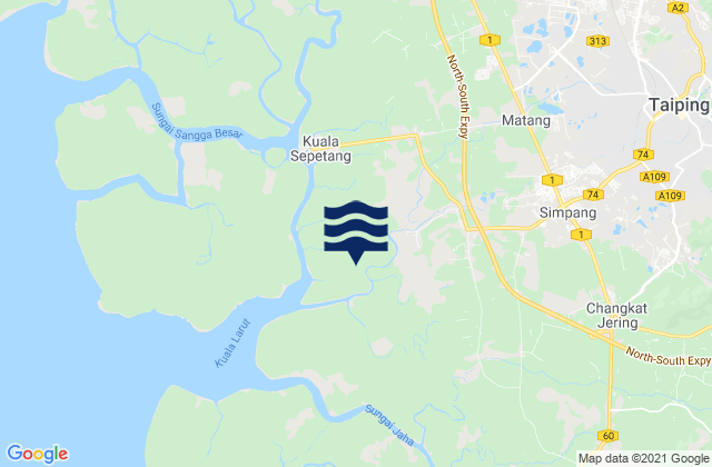 Mapa de mareas Taiping, Malaysia