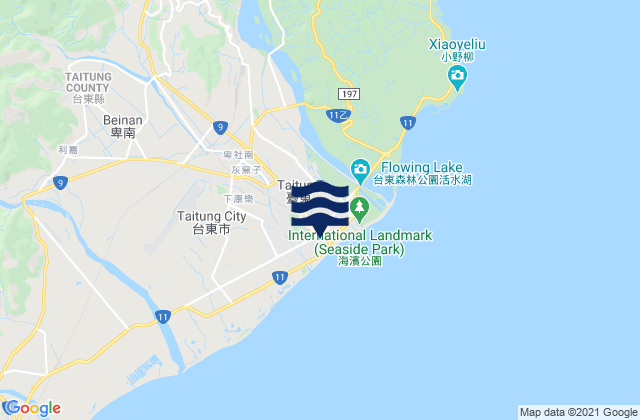 Mapa de mareas Taitung, Taiwan