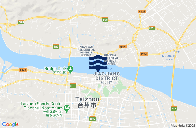 Mapa de mareas Taizhou, China