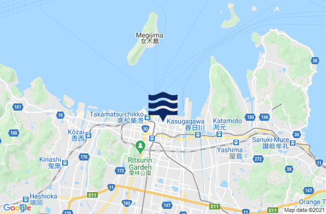 Mapa de mareas Takamatsu Shi, Japan
