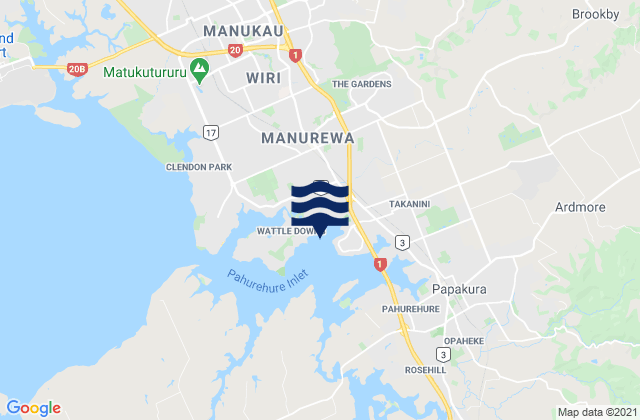 Mapa de mareas Takanini, New Zealand