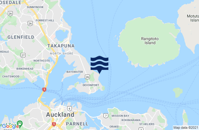 Mapa de mareas Takapuna Head, New Zealand