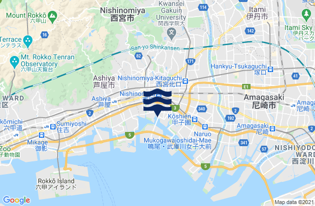 Mapa de mareas Takarazuka Shi, Japan