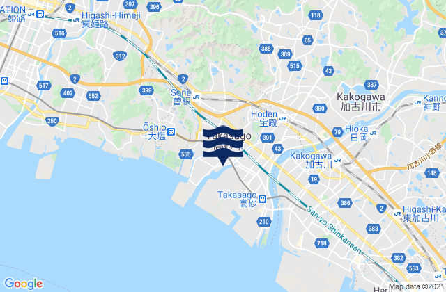 Mapa de mareas Takasago Shi, Japan