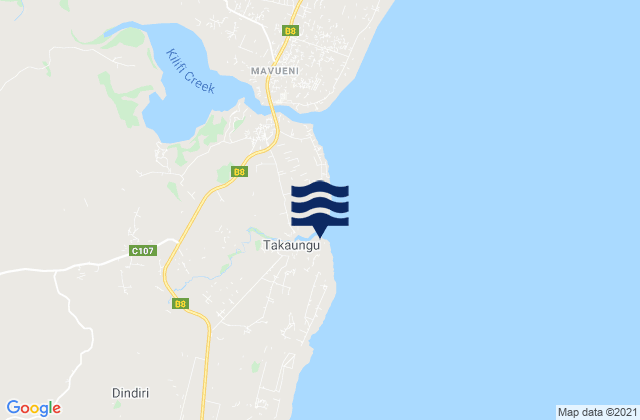 Mapa de mareas Takaungu, Kenya