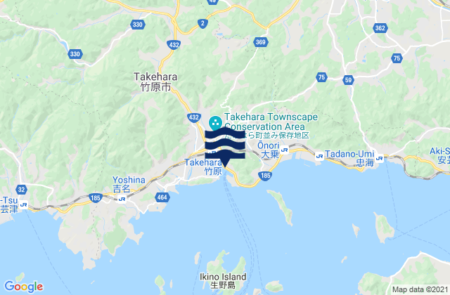 Mapa de mareas Takehara, Japan