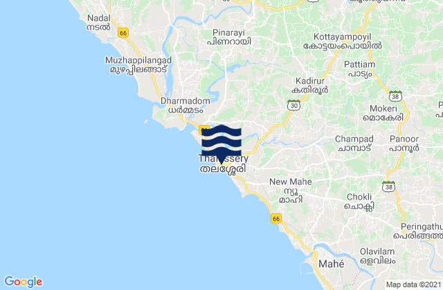 Mapa de mareas Talasseri, India