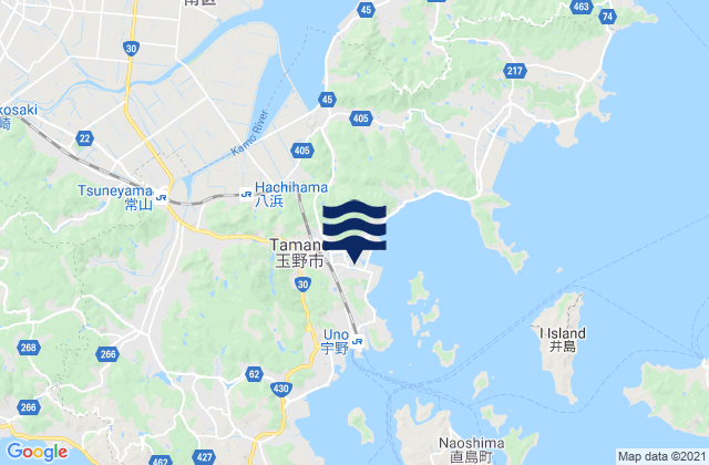 Mapa de mareas Tamano, Japan