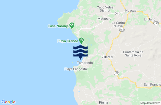 Mapa de mareas Tamarindo, Costa Rica