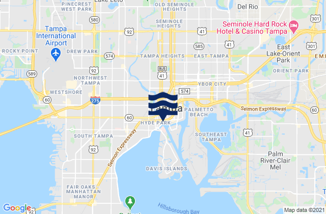 Mapa de mareas Tampa, United States