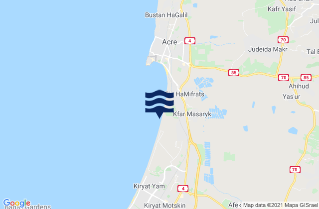 Mapa de mareas Tamra, Israel