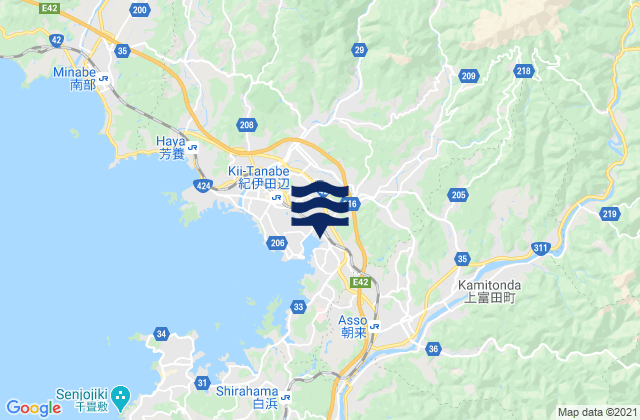Mapa de mareas Tanabe-shi, Japan