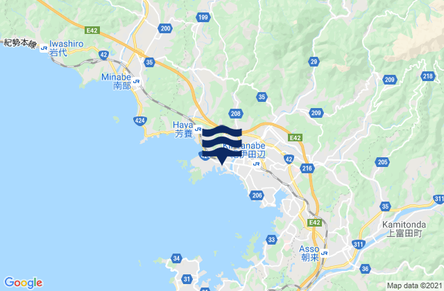 Mapa de mareas Tanabe, Japan