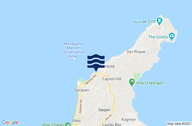Mapa de mareas Tanapag Harbor Saipan Island, Northern Mariana Islands