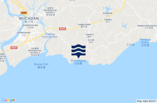 Mapa de mareas Tanba, China