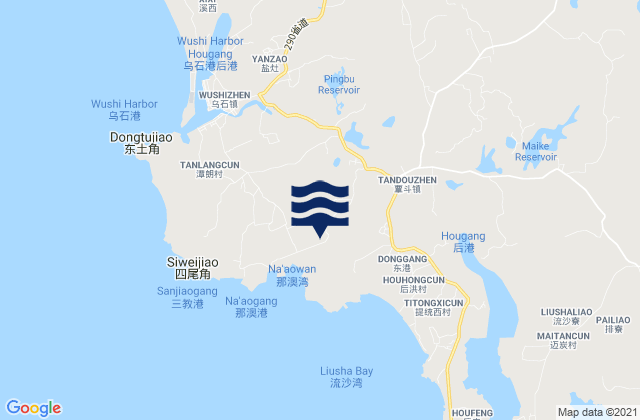 Mapa de mareas Tandou, China