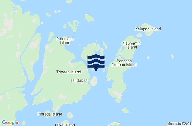 Mapa de mareas Tandugan Channel Tawitawi Island, Philippines