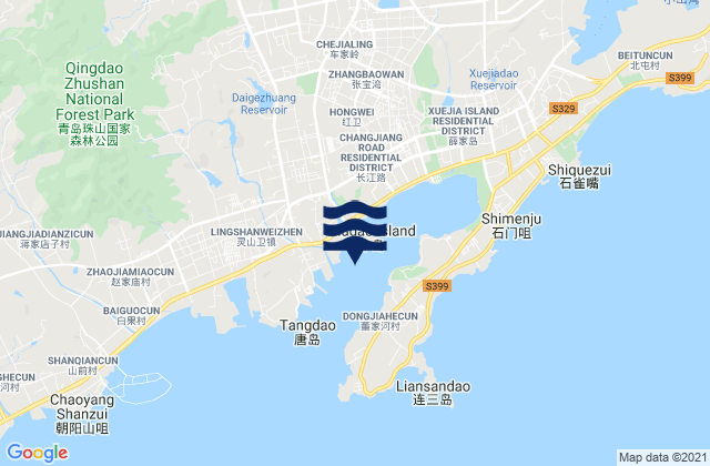 Mapa de mareas Tangdao Wan, China