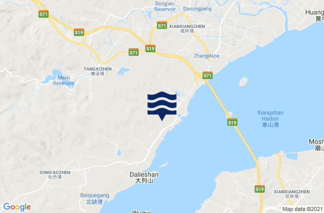 Mapa de mareas Tangtou, China