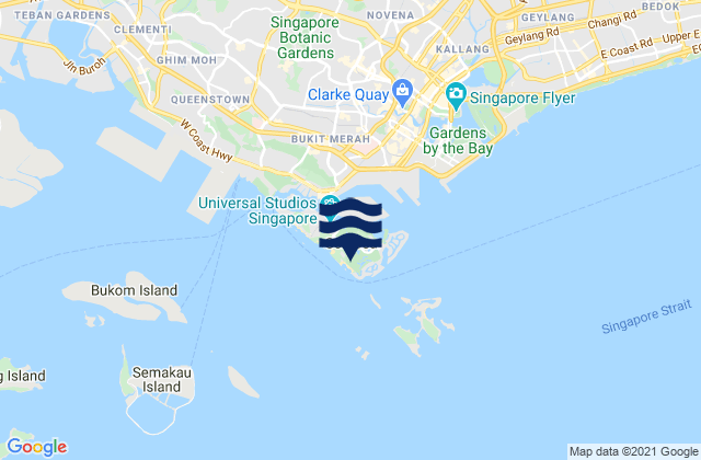 Mapa de mareas Tanjong Beach, Singapore