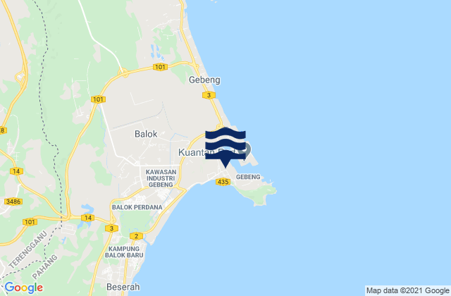 Mapa de mareas Tanjong Gelang, Malaysia