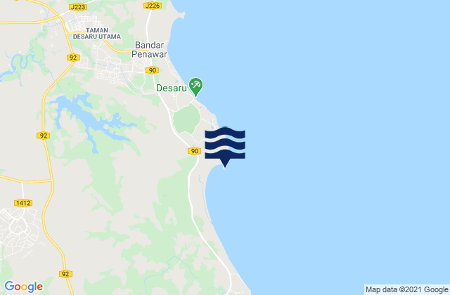 Mapa de mareas Tanjung Penawar, Malaysia