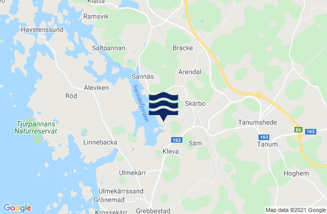 Mapa de mareas Tanumshede, Sweden